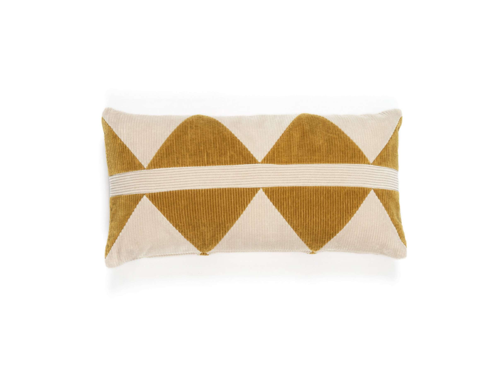 Kussen Élitis Minos Doré Corduroy Patchwork | 25 x 50 cm