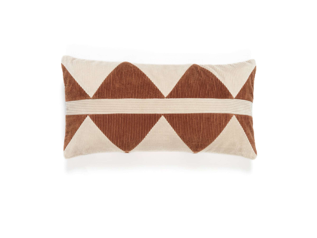 Kussen Élitis Minos Army Corduroy Patchwork | 25 x 50 cm