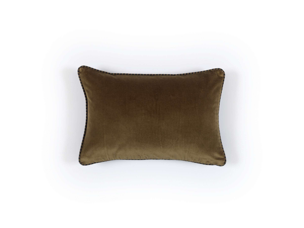 Brand Kussen Élitis Olympe Army Effen Velours | 30 x 45 cm (50% Dons 50% Polyester)