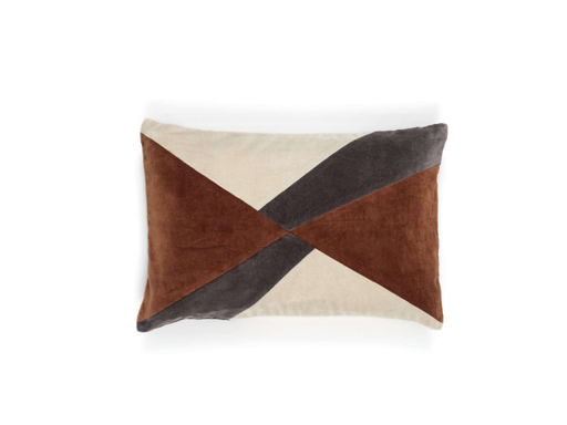 Kussen Élitis Clio Pain Brûlé Velours Patchwork | 30 x 45 cm