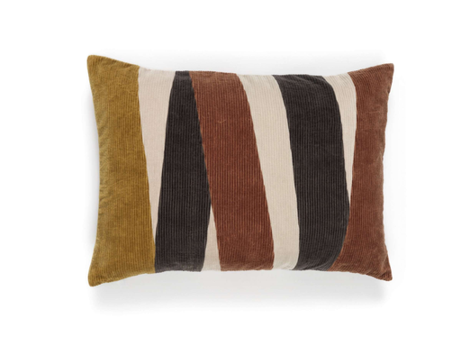 Kussen Élitis Naïs Pain Brûlé Velours Patchwork | 40 x 55 cm