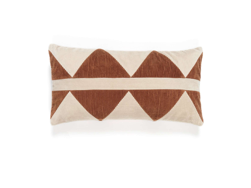 Kussen Élitis Minos Army Corduroy Patchwork | 25 x 50 cm